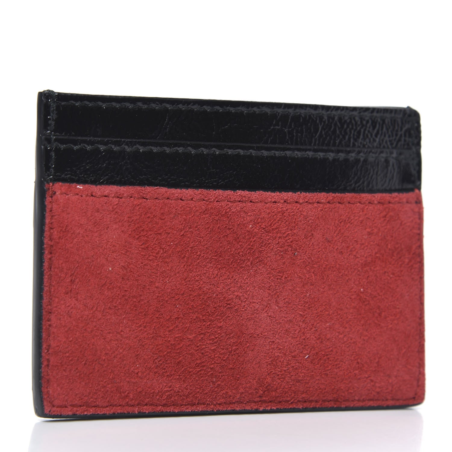 Gucci Suede Patent Ophidia Card Holder Hibiscus Red Black 3 of 6