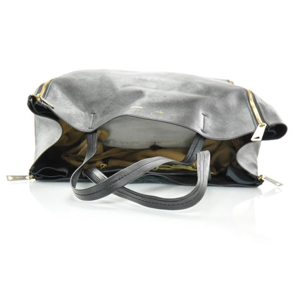 Celine Leather Horizontal Gusset Cabas Black 5 of 9