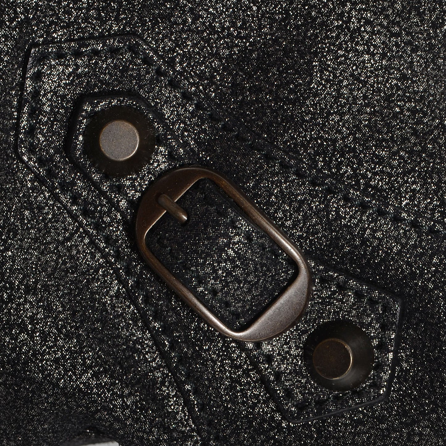 Metallic Craquele Calfskin Classic Hardware City Black