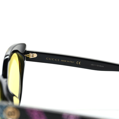 Gucci Glitter Acetate Cat Eye Sunglasses GG0325SA Black Yellow 6 of 8