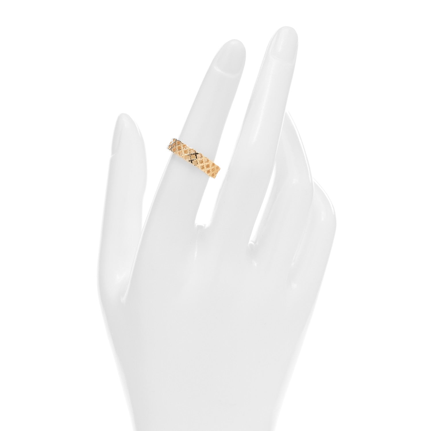 Gucci 18K Yellow Gold Thin Diamantissima Ring 53 6.25 2 of 4