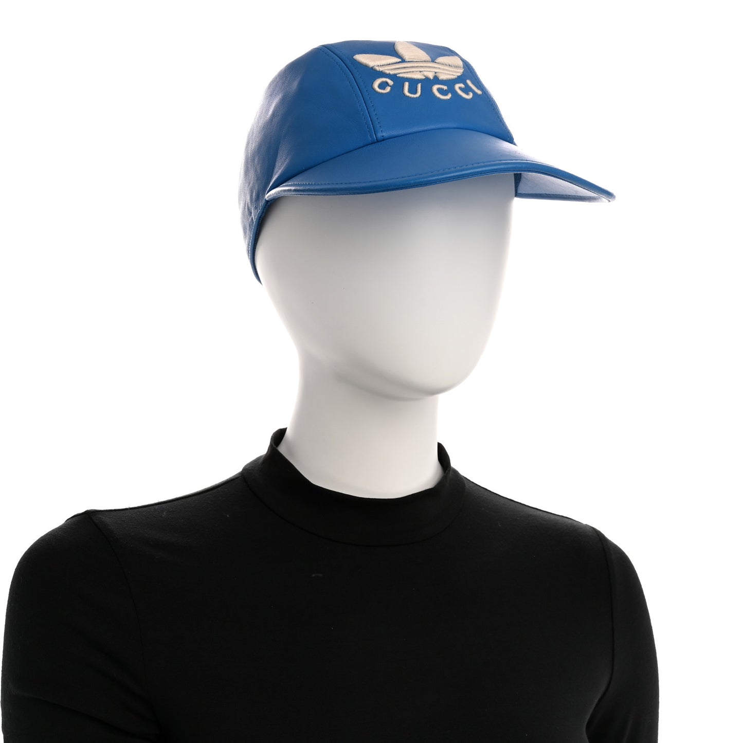 X ADIDAS Lambskin Trefoil Stefanos Baseball Hat S Blue