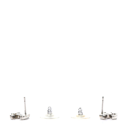 Chanel Crystal Mini Timeless CC Earrings Silver 3 of 6