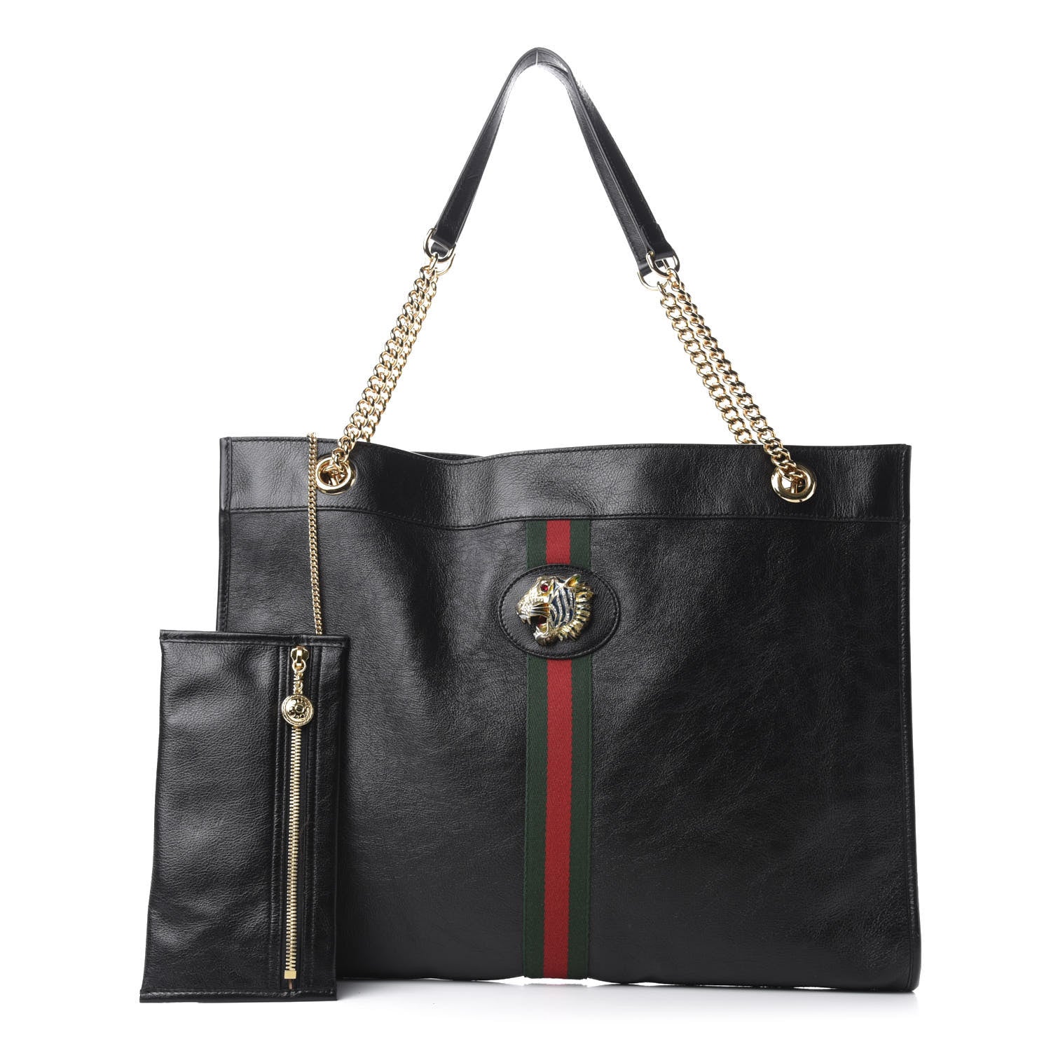 Gucci Calfskin Large Rajah Chain Tote Black 1 of 10