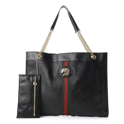 Gucci Calfskin Large Rajah Chain Tote Black 1 of 10