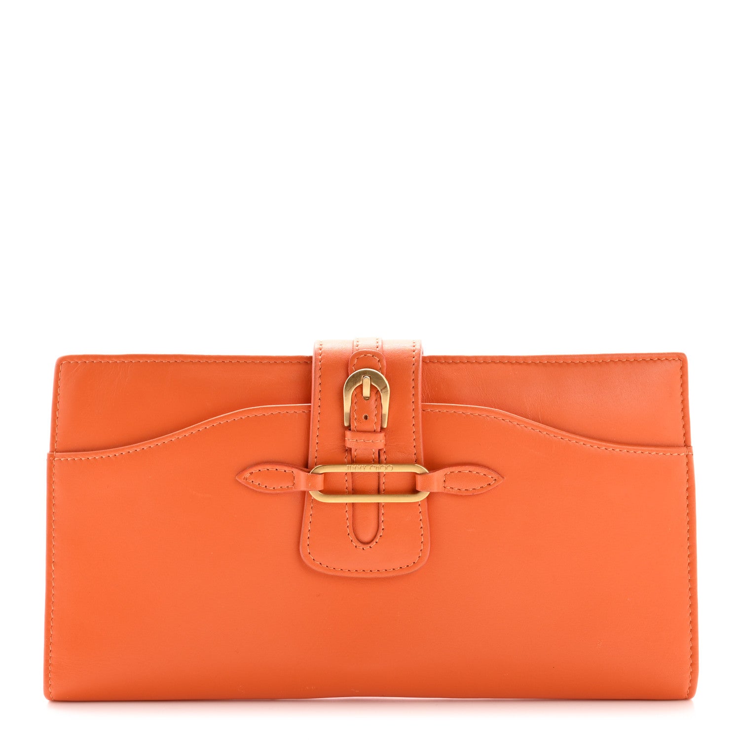 Jimmy Choo Calfskin Continental Wallet Orange 1 of 14