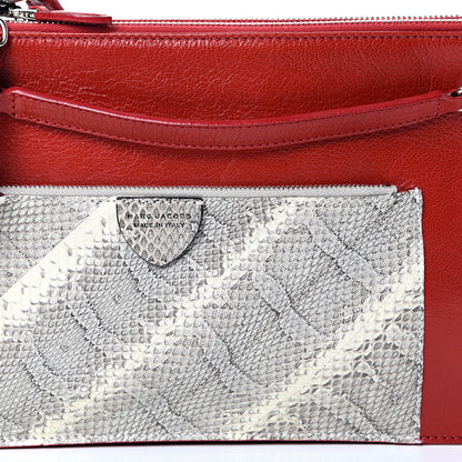 Marc Jacobs Calfskin Snakeskin The Doll Shoulder Bag Red 8 of 11