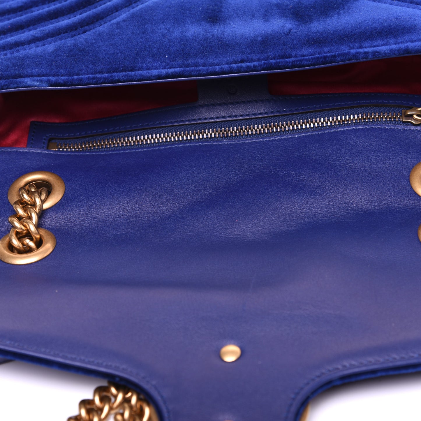 Velvet Matelasse Small GG Marmont Shoulder Bag Cobalt Blue