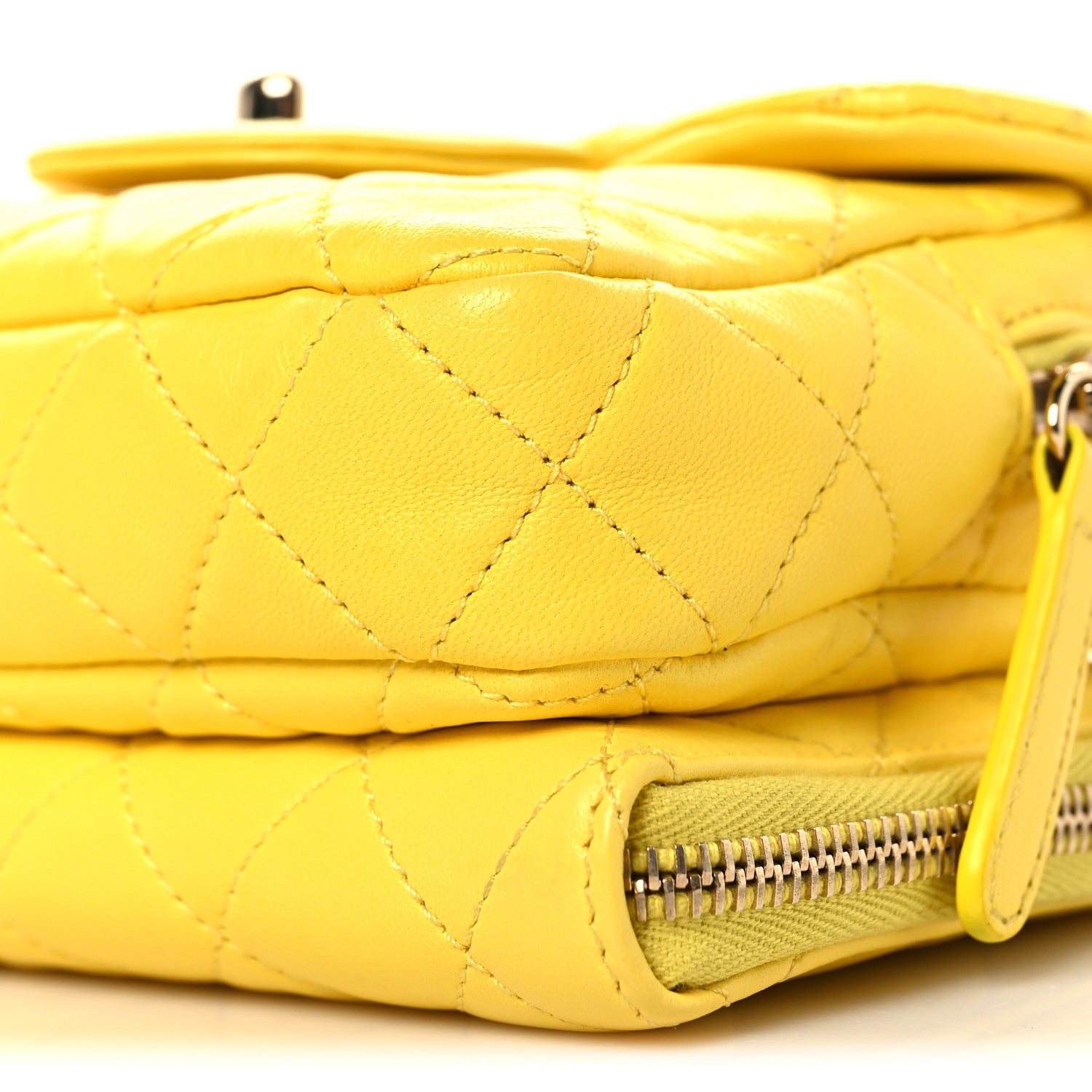 Chanel Lambskin Quilted New Mini Flap Yellow 11 of 11