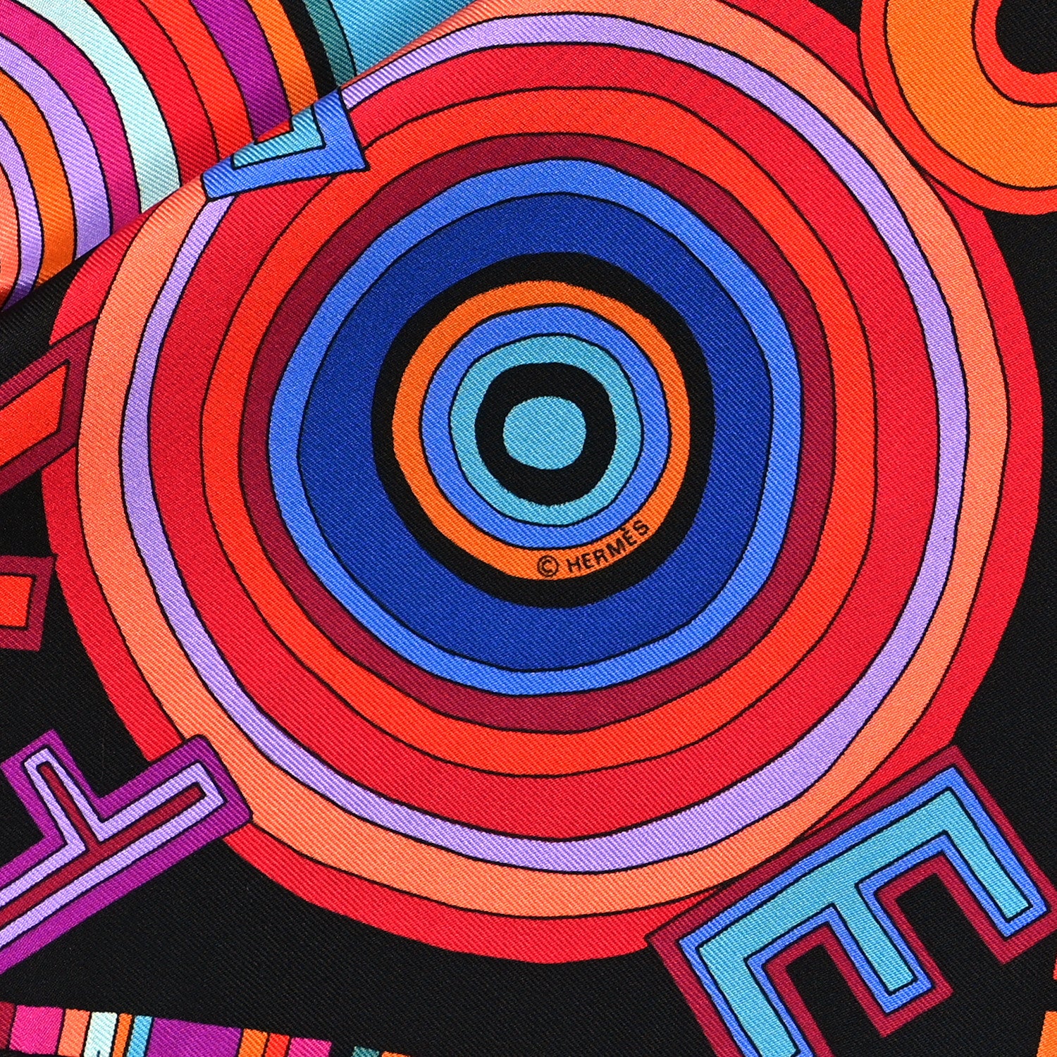 Hermes Silk Tohu Bohu Scarf 90 Black Multicolor 2 of 3