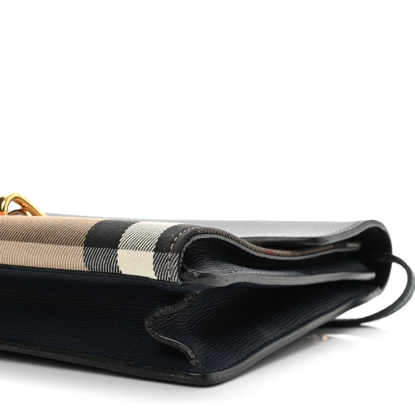 Derby Calfskin House Check Small Macken Crossbody Bag Ink Blue