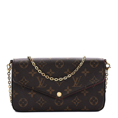 Louis Vuitton Monogram Pochette Felicie Chain Wallet Fuchsia 3 of 11