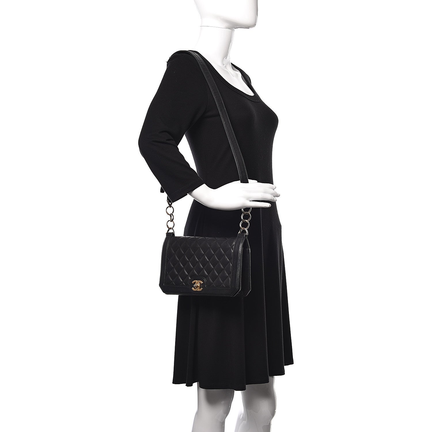 Chanel Grained Calfskin Quilted Medium Flap Black 2 of 9