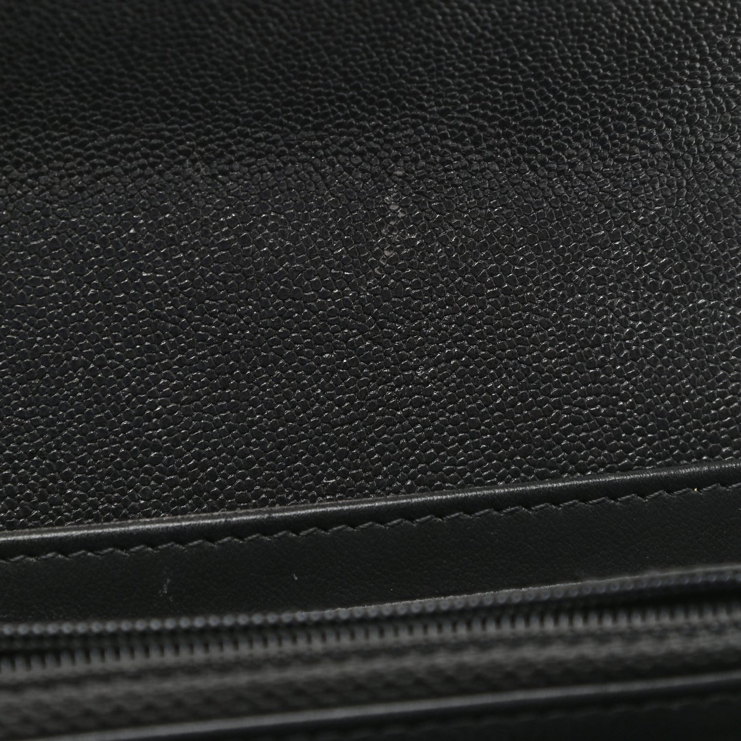 Caviar Quilted Large Boy Gusset Flap Wallet Charcoal