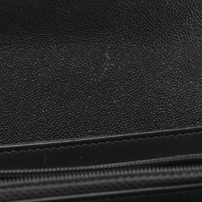 Chanel Caviar Quilted Large Boy Gusset Flap Wallet Charcoal 9 of 10