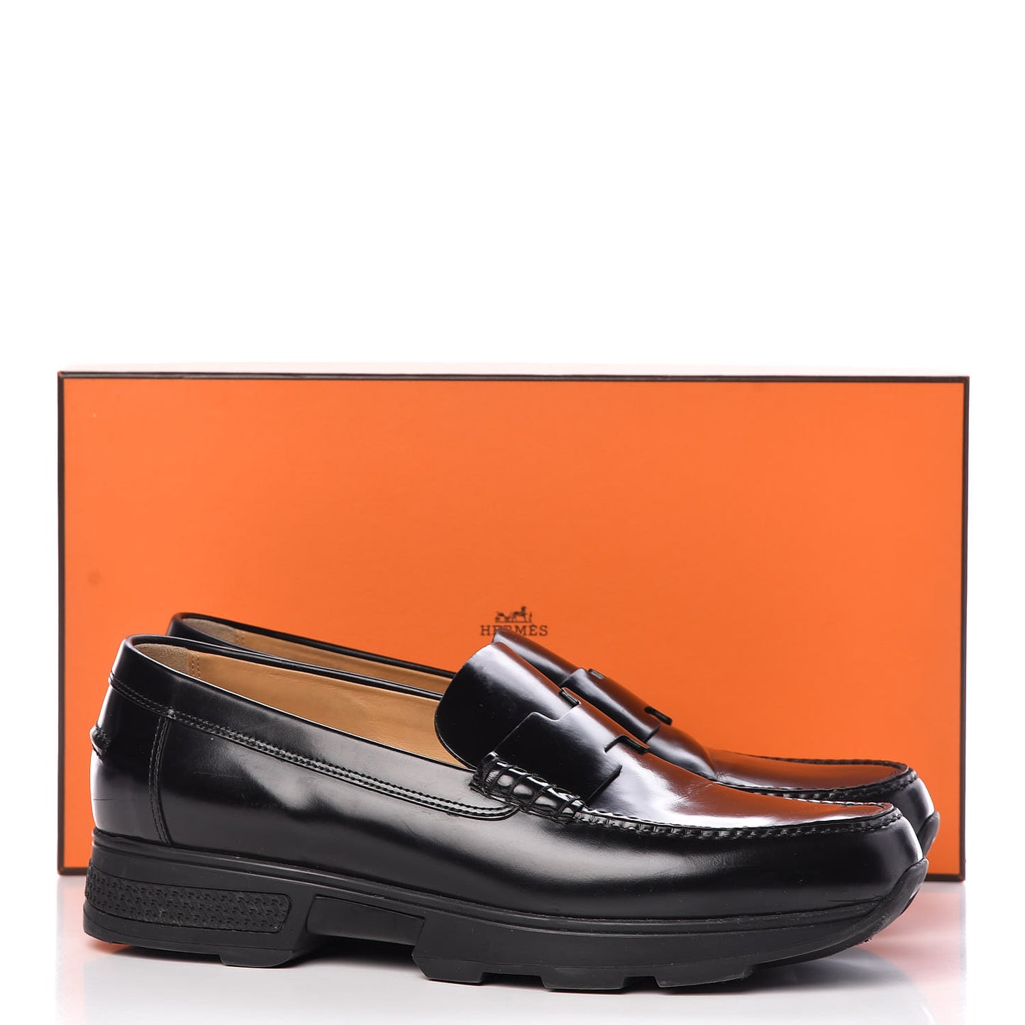 Tuscan Calfskin Opus Moccasin Loafers 42 Black