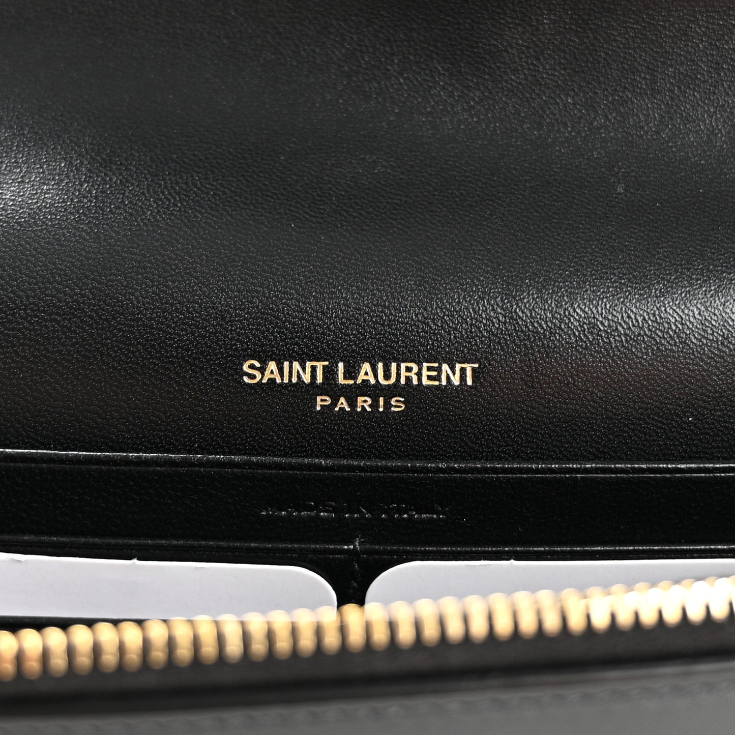 Smooth Calfskin Nappa Monogram Chain Wallet Black