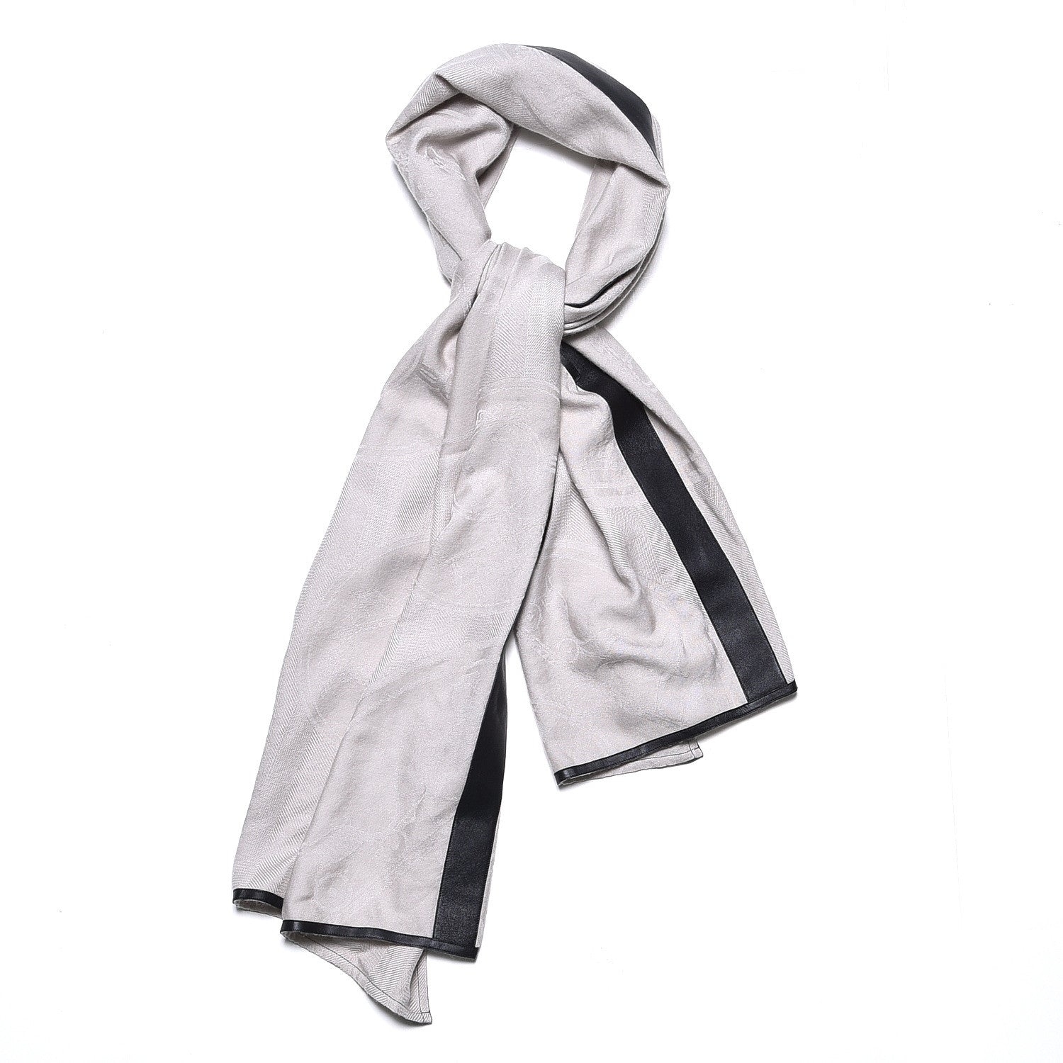 Hermes Cashmere Silk Lambskin Petit H Ex-Libris Stole 1 of 4