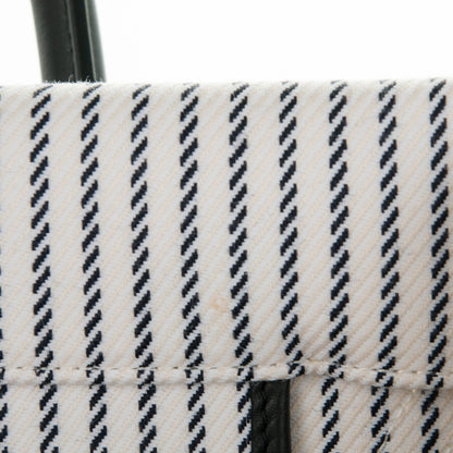 Celine Cotton Canvas Striped Medium Phantom Luggage White Navy 9 of 10