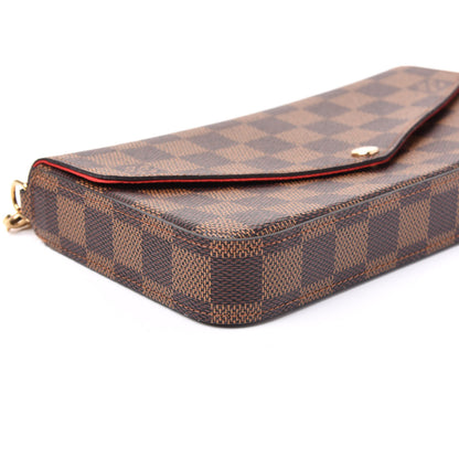 Louis Vuitton Damier Ebene Pochette Felicie Chain Wallet 6 of 10