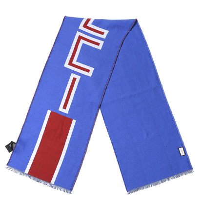 Gucci Wool Silk Gucci Heron Scarf Royal Red 2 of 4