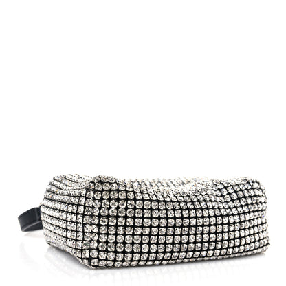 Alexander Wang Mesh Crystal Rhinestone Mini Heiress Pouch Black Silver 4 of 9