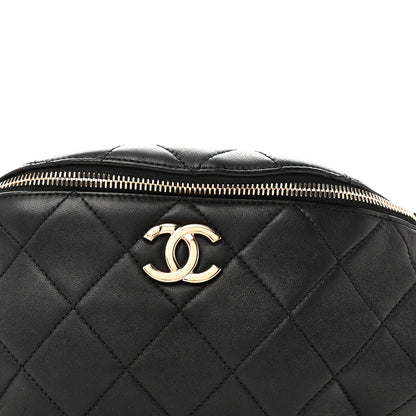 Chanel Lambskin Quilted Resin Bi-Color Waist Bag Fanny Pack Black 8 of 10