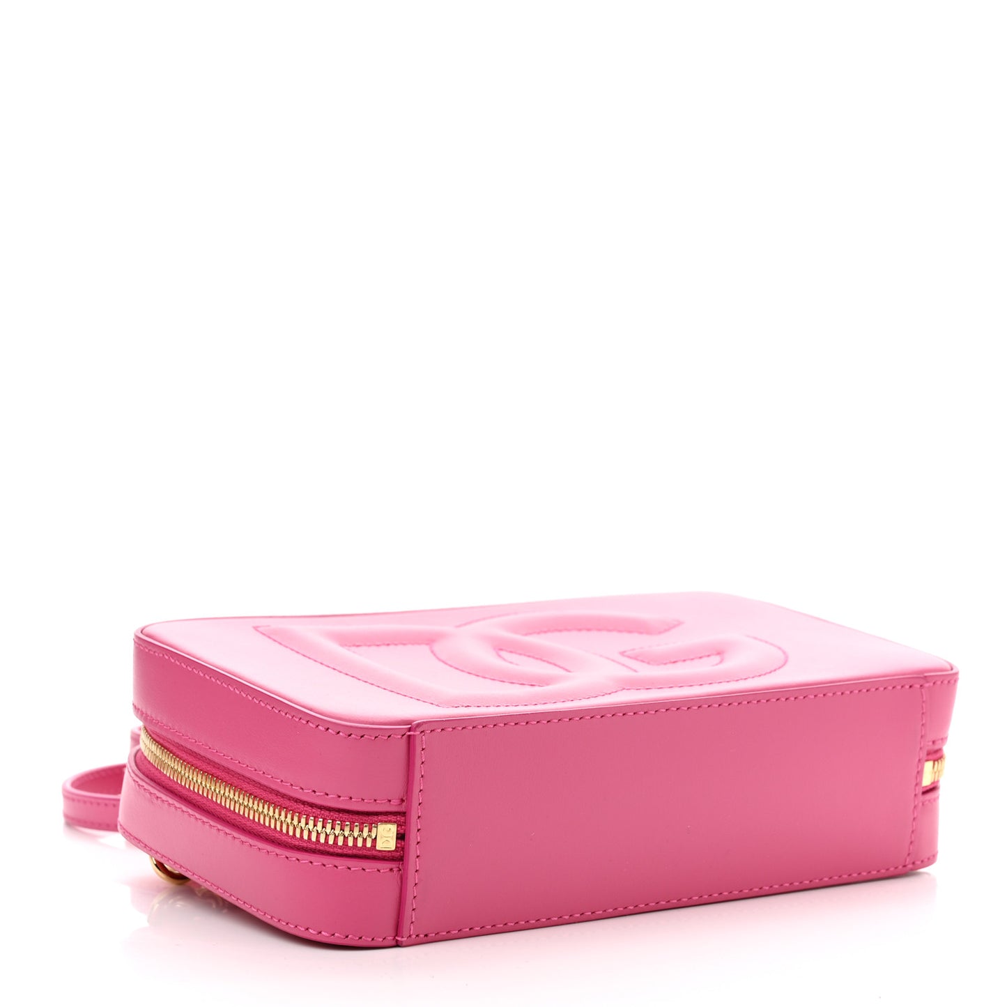 Calfskin DG Logo Zip Clutch Bag Glicine