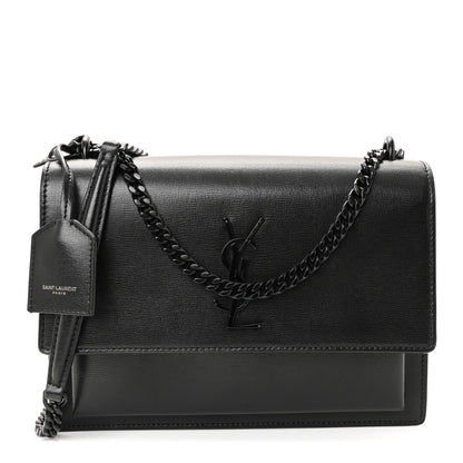 Saint Laurent Calfskin Medium Monogram Monochrome Sunset Black 1 of 10