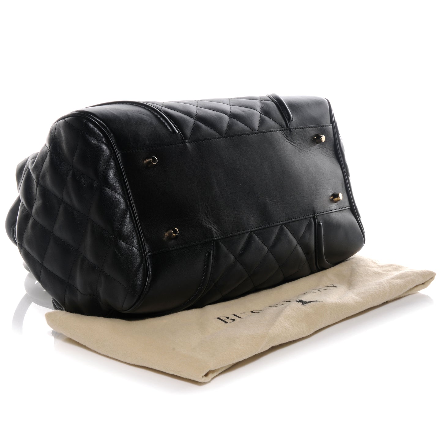 Leather Quilted Satchel Black