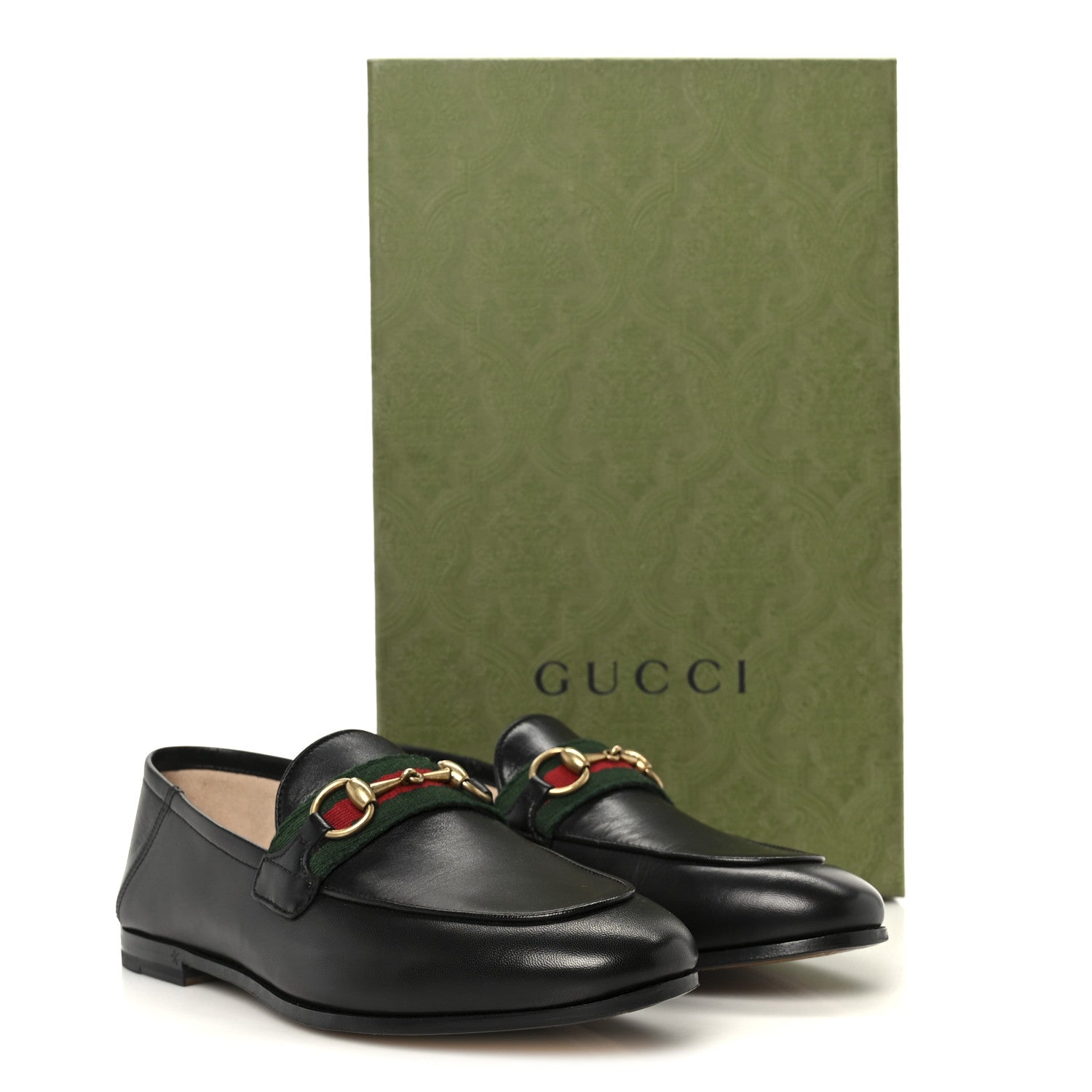 Gucci Malaga Kid Web Womens Horsebit Loafers 35 Black 10 of 10