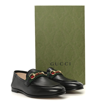 Gucci Malaga Kid Web Womens Horsebit Loafers 35 Black 10 of 10
