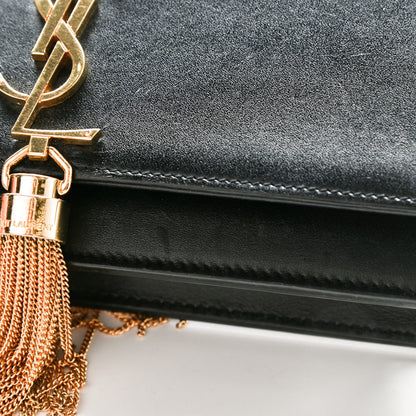Saint Laurent Smooth Calfskin Classic Monogram Kate Tassel Chain Wallet Black 8 of 15