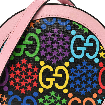 Gucci GG Supreme Monogram Psychedelic Round Shoulder Bag Black Multicolor Sugar Pink 8 of 10