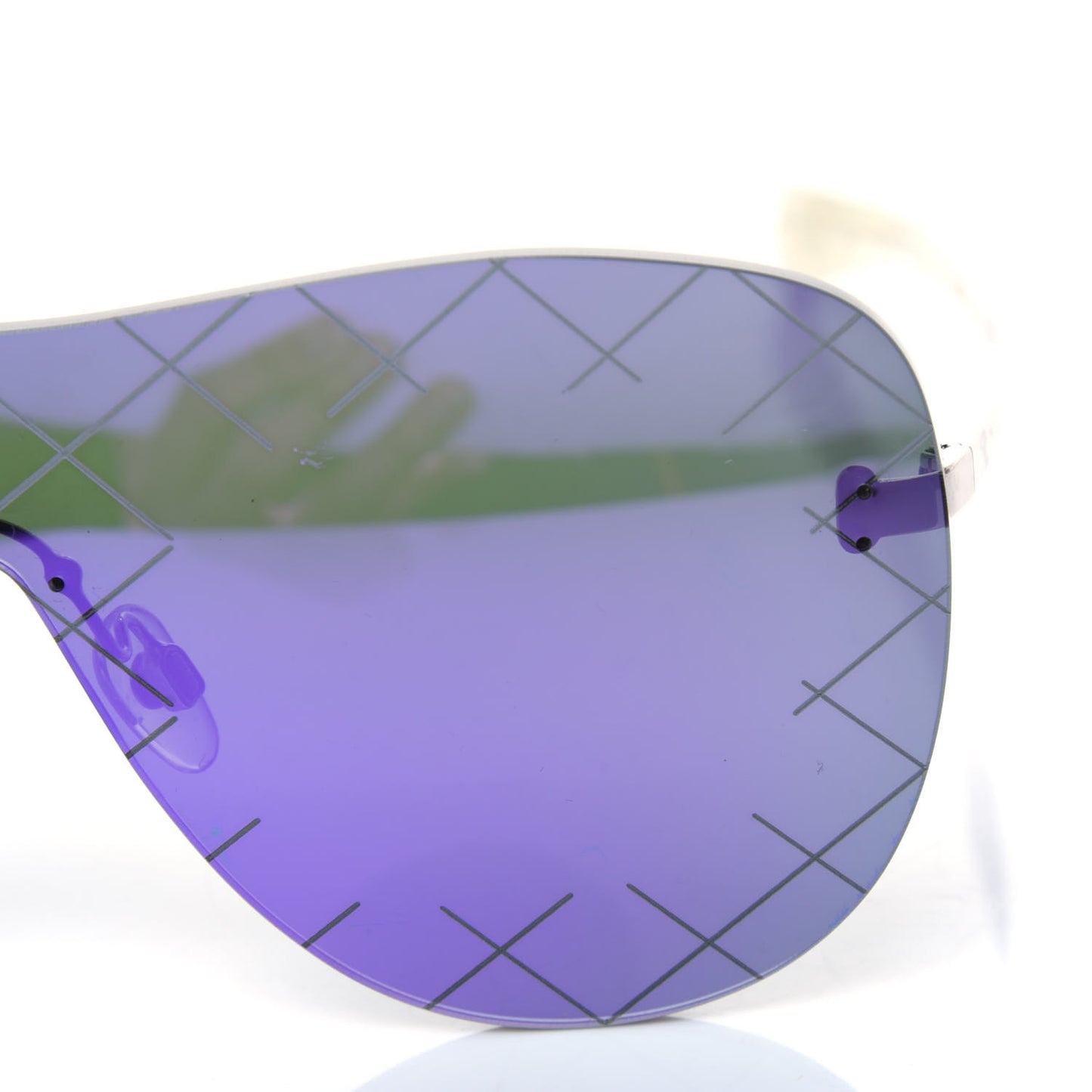 Acetate Shield Runway Sunglasses 71158 Silver Purple