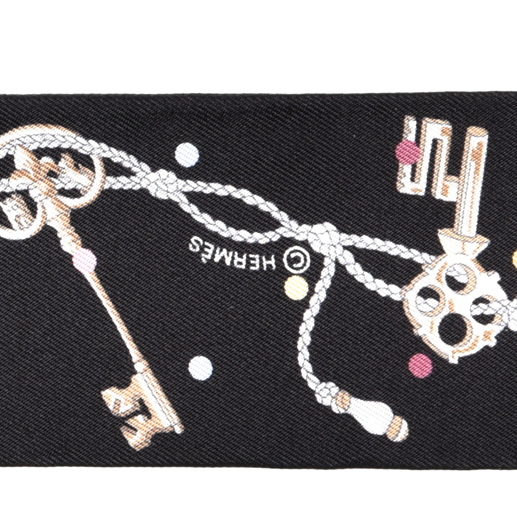 Hermes Silk Les Cles A Pois Twilly Black Beige Rose Multicolor 3 of 4
