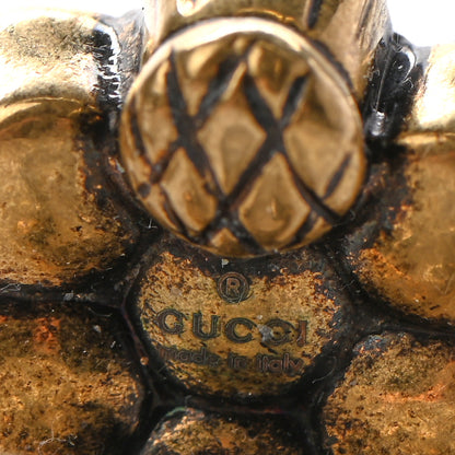 Gucci Metal Crystal Double G Clip On Earrings Aged Gold 5 of 5