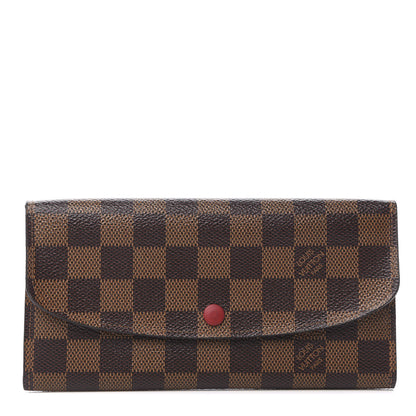 Louis Vuitton Damier Ebene Emilie Wallet Red 1 of 7