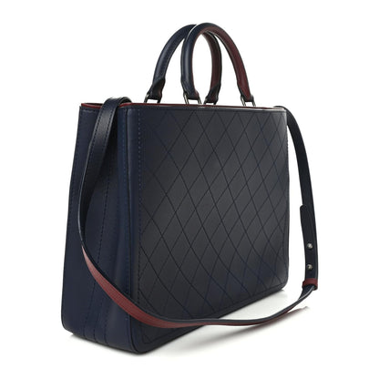 Chanel Bullskin Stitched Bi-Color Large Shopping Tote Blue 3 of 10