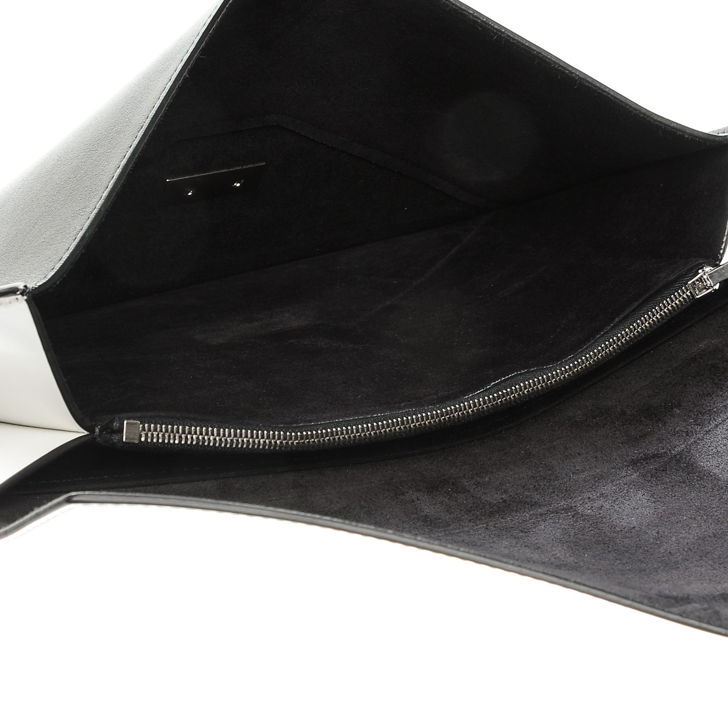 Spazzolato Calfskin Diamond Clutch White Black