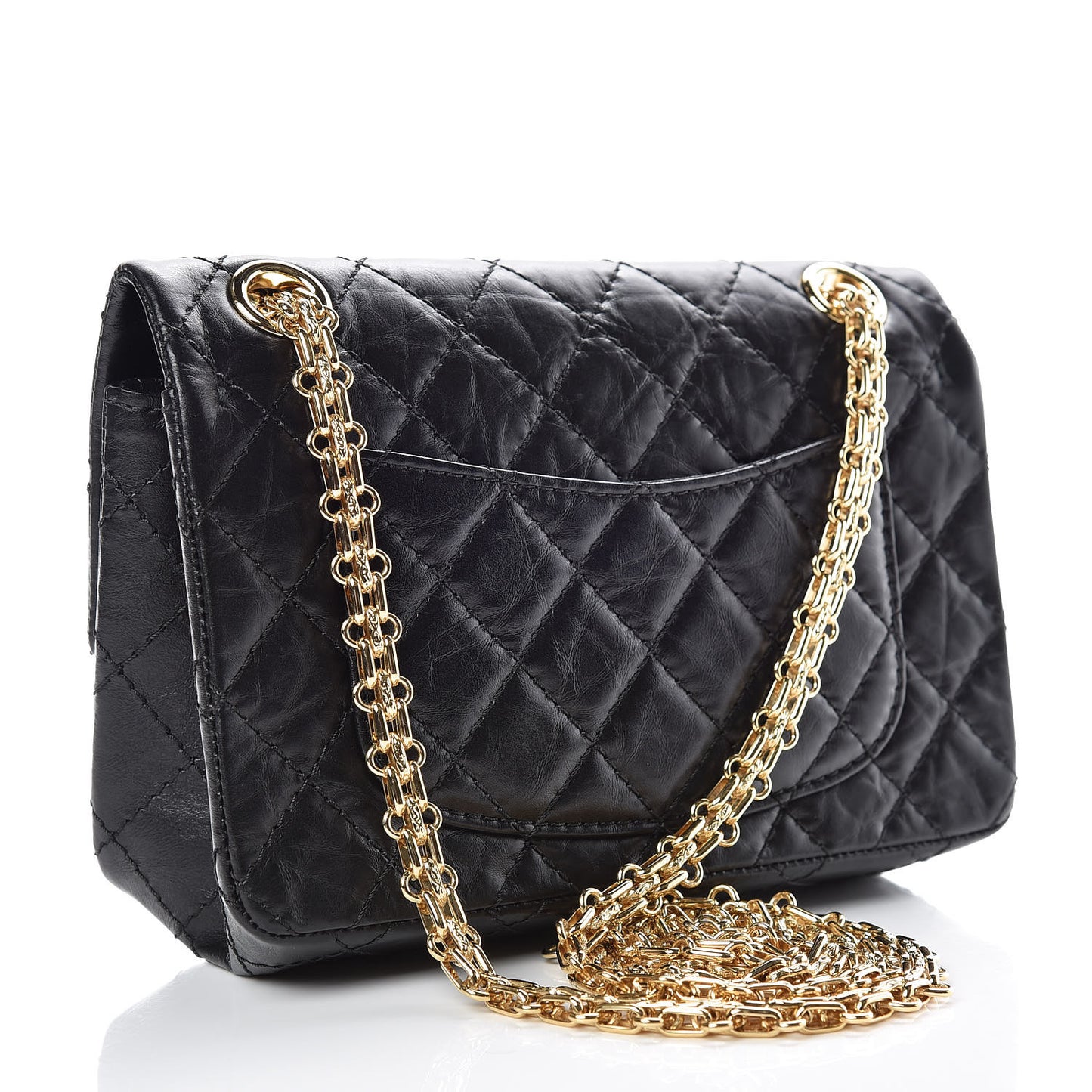 Aged Calfskin Quilted 2.55 Reissue Mini Flap Black