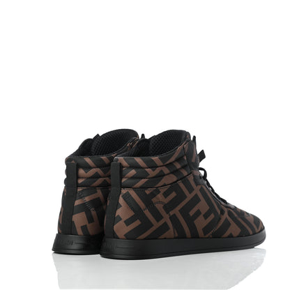 Fendi Nylon FF Reloaded High Top Sneakers 36 Tobacco Black 4 of 9