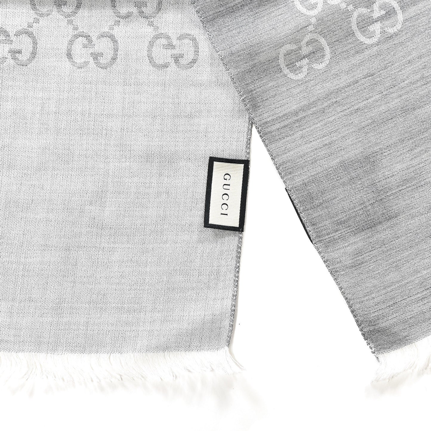 Wool Silk GG Monogram GGNat Scarf Lead