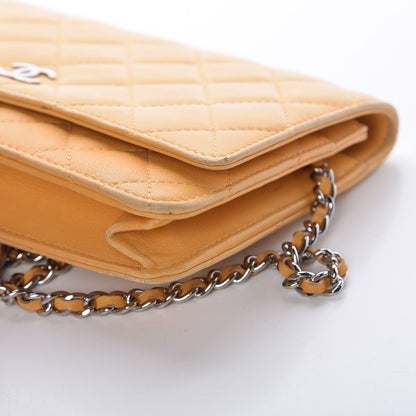 Chanel Lambskin Quilted Wallet on Chain WOC Yellow 18 of 20