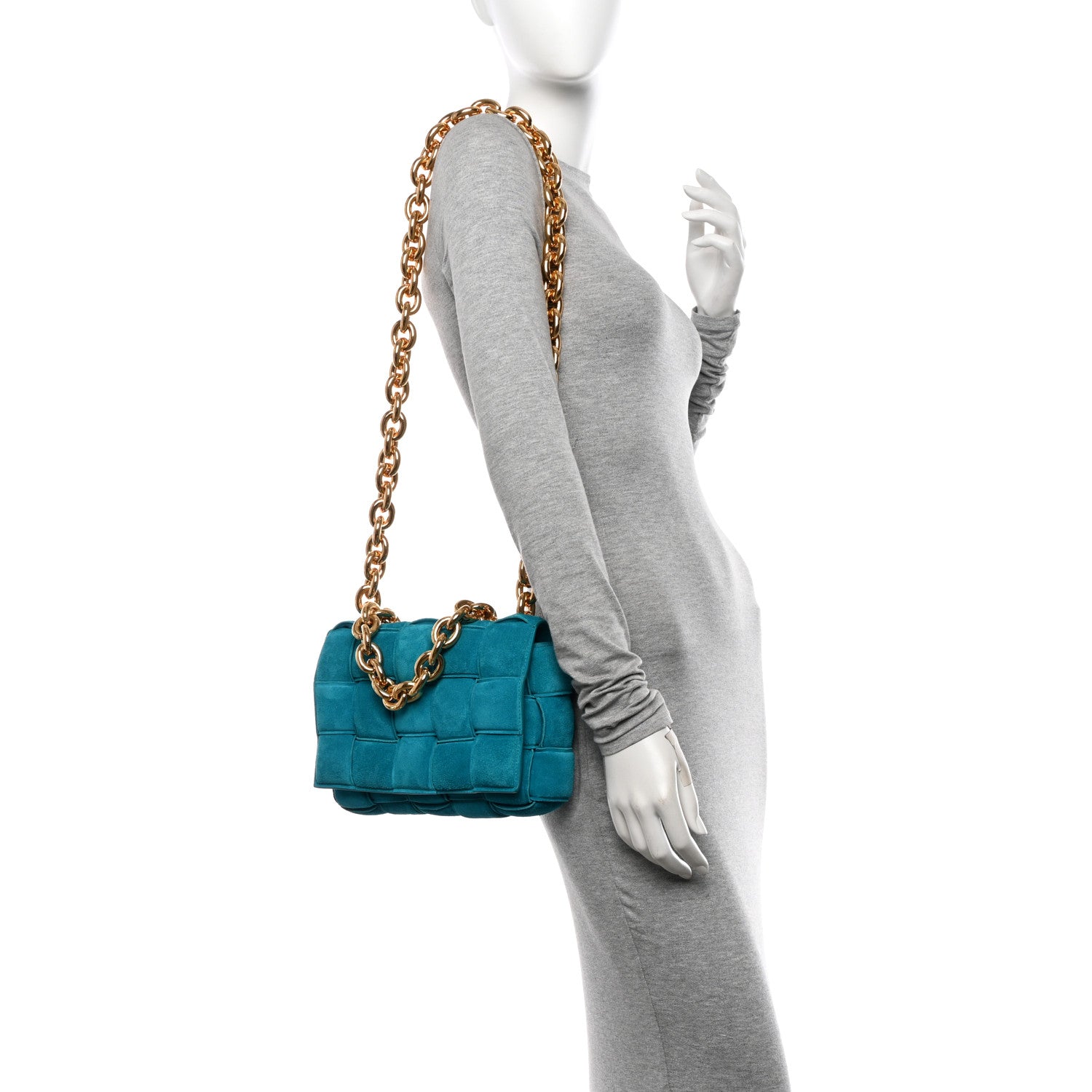 Bottega Veneta Suede Maxi Intrecciato Padded Chain Cassette Crossbody Bag Blaster 2 of 11