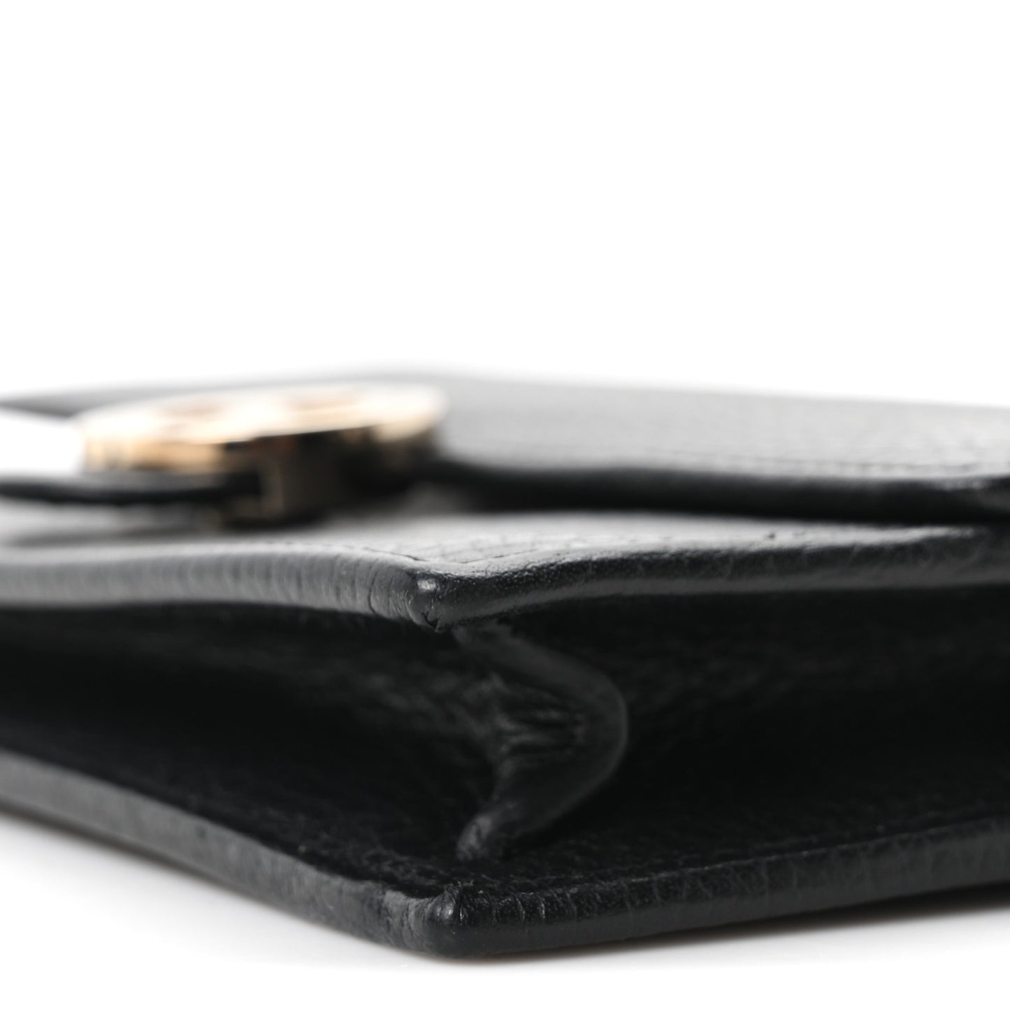 Dollar Calfskin Interlocking G Chain Wallet Black