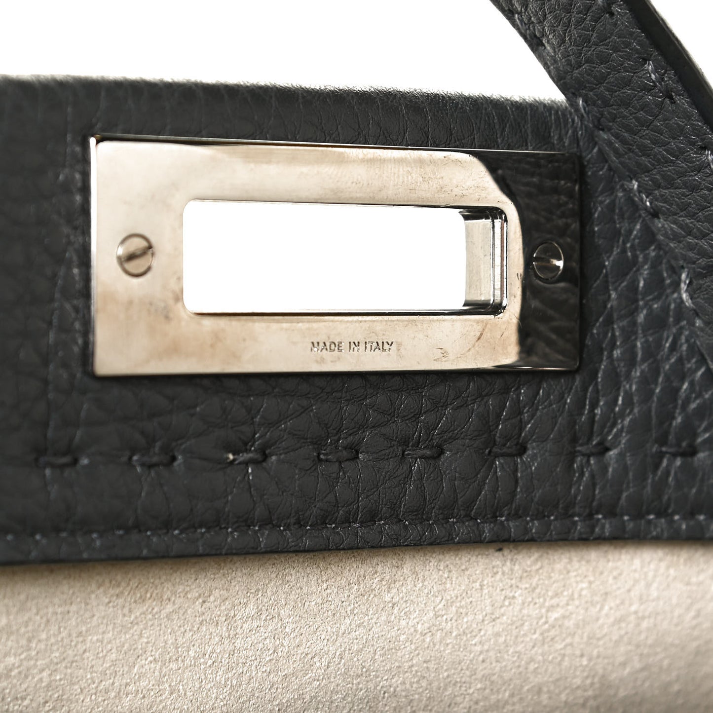 Cuoio Romano Selleria Bi-Color Large Peekaboo Iconic Satchel Asfalto Latte