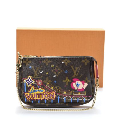 Louis Vuitton Monogram 2020 Christmas Animation Roller Coaster Mini Pochette Accessories Pivoine 11 of 11