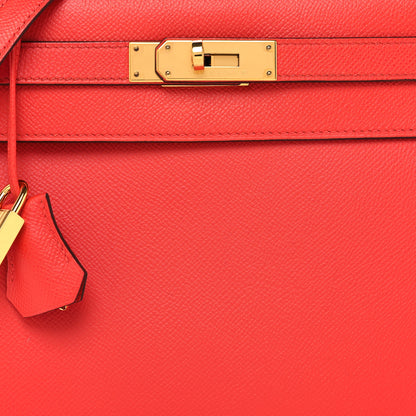 Hermes Epsom Kelly Sellier 28 Rouge Tomate 8 of 10