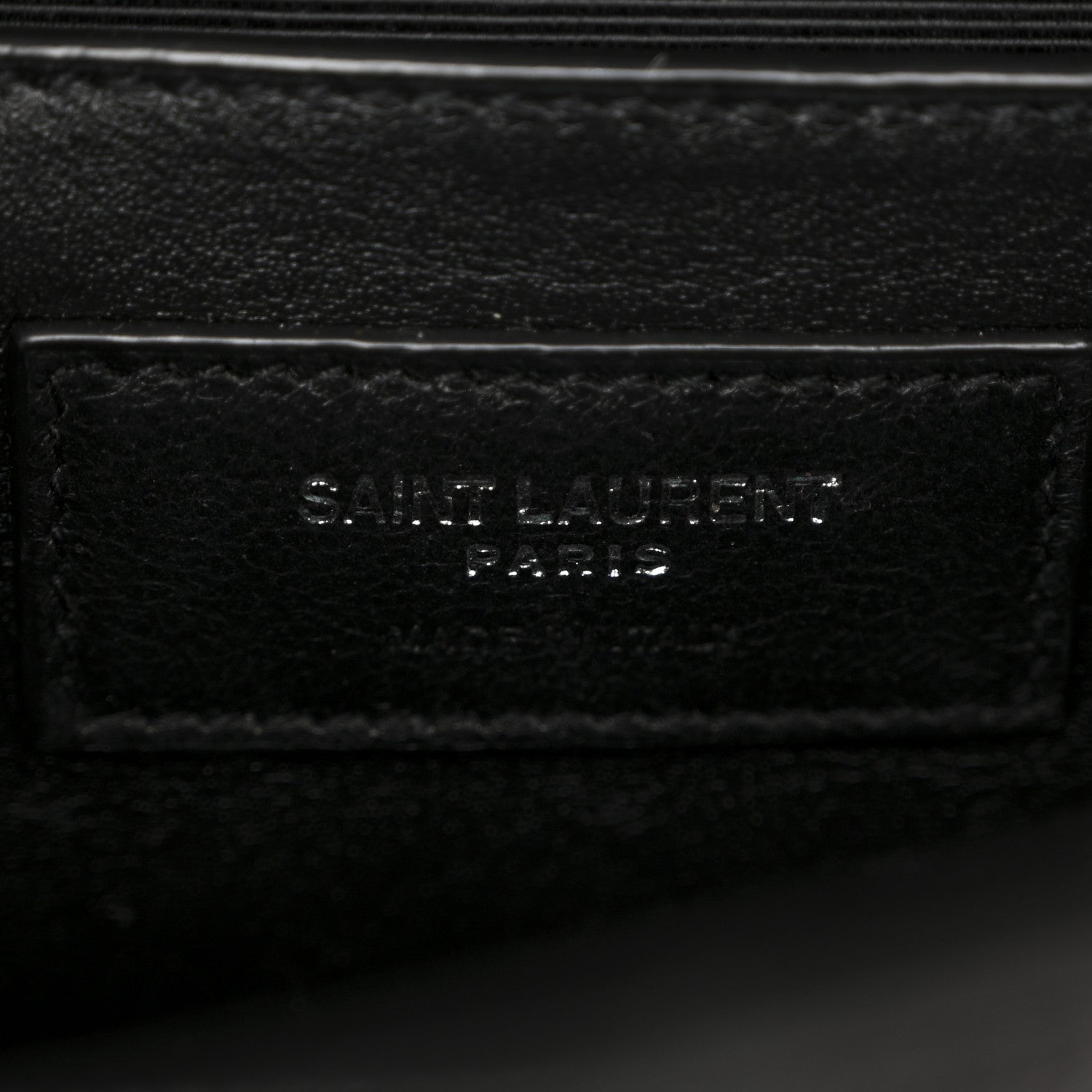 Saint Laurent Grain De Poudre Textured Mixed Matelasse Triquilt Small Monogram Satchel Black 6 of 13
